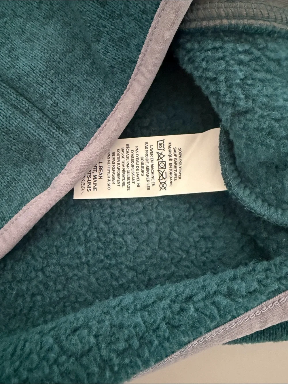 L.L.Bean Large Petite Sweater Fleece Pullover signature snap placket Emerald New